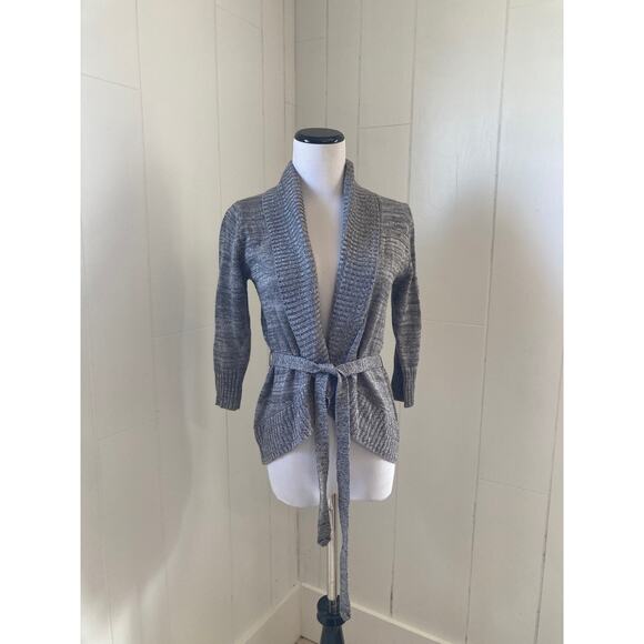 IZ Byer Grey Cardigan With Waist Tie, Size M - Picture 1 of 7